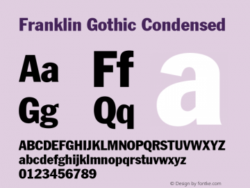 Franklin Gothic Condensed 001.000图片样张