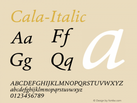 Cala-Italic ☞ Version 1.000;com.myfonts.easy.hoftype.cala.italic.wfkit2.version.42N7图片样张