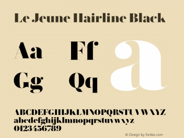 Le Jeune Hairline Black Version 1.1 2016 Font Sample
