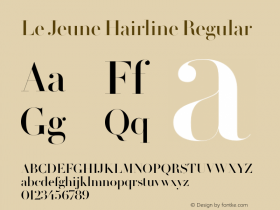 Le Jeune Hairline Regular Version 1.1 2016 Font Sample