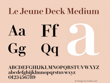Le Jeune Deck Medium Version 1.1 2016 Font Sample