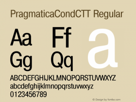 PragmaticaCondCTT Regular TrueType Maker version 1.10.00 Font Sample