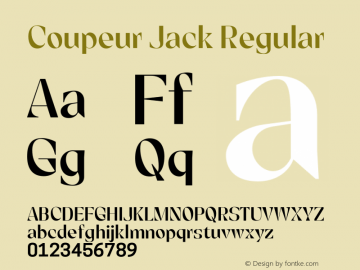 Coupeur Jack Regular Version 1.000;PS 001.000;hotconv 1.0.88;makeotf.lib2.5.64775图片样张