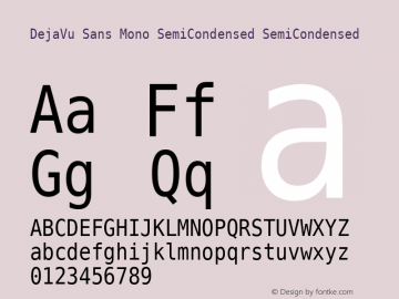 DejaVu Sans Mono SemiCondensed SemiCondensed Version 2.33 Font Sample