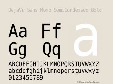 DejaVu Sans Mono SemiCondensed Bold Version 2.33 Font Sample