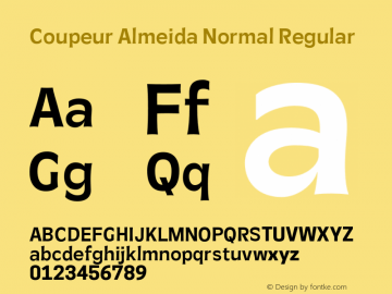 Coupeur Almeida Normal Regular Version 1.000;PS 001.000;hotconv 1.0.88;makeotf.lib2.5.64775图片样张