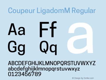 Coupeur LigadomM Regular Version 1.000;PS 001.000;hotconv 1.0.88;makeotf.lib2.5.64775 Font Sample
