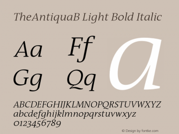 TheAntiquaB Light Bold Italic 001.000图片样张