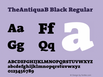TheAntiquaB Black Regular 001.000 Font Sample