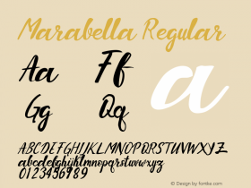 Marabella Regular Version 1.000 Font Sample