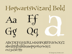 HogwartsWizard Bold Macromedia Fontographer 4.1.4 6/6/2000 Font Sample