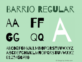 Barrio Regular Version 1.004 Font Sample