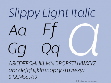 Slippy Light Italic Version 001.000图片样张