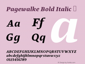 Pagewalke Bold Italic ☞ Version 2.1;com.myfonts.kostic.pagewalker.bold-italic.wfkit2.hzT8图片样张