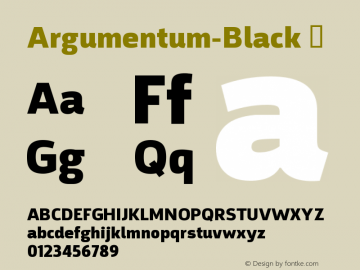 Argumentum-Black ☞ Version 2.000;com.myfonts.kostic.argumentum.black.wfkit2.hzTg Font Sample