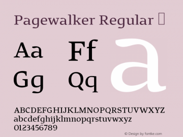 Pagewalker Regular ☞ Version 2.1;com.myfonts.kostic.pagewalker.regular.wfkit2.hzT8图片样张