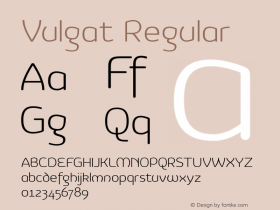 Vulgat Regular Version 1.000 Font Sample