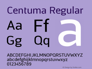 Centuma Regular Version 1.00000; 2011图片样张