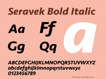 Seravek Bold Italic 9.0d3e1图片样张