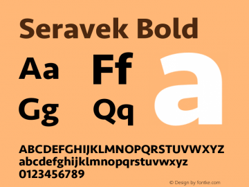 Seravek Bold 9.0d3e1 Font Sample