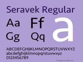 Seravek Regular 9.0d3e1 Font Sample