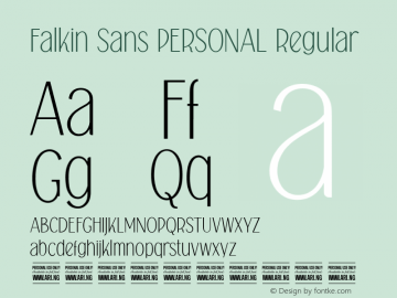 Falkin Sans PERSONAL Regular Version 1.000 Font Sample