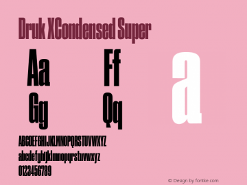 Druk XCondensed Super Version 1.9 2015 Font Sample