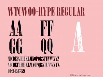 WTCW00-HYPE Regular Version 1.00 Font Sample