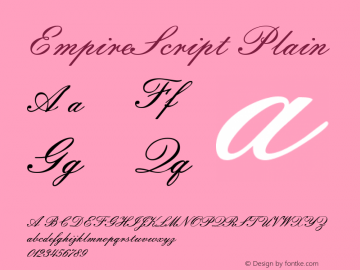 EmpireScript Plain Rev. 003.000 Font Sample