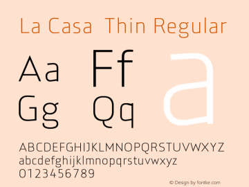 La Casa  Thin Regular Version 1.10;com.myfonts.easy.urw.la-casa.thin.wfkit2.version.4ASC图片样张