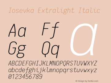 Iosevka Extralight Italic 1.9.1图片样张