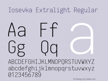 Iosevka Extralight Regular 1.9.1图片样张