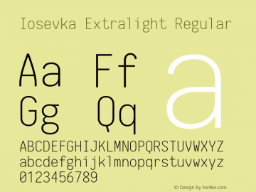 Iosevka Extralight Regular 1.9.1图片样张