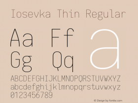 Iosevka Thin Regular 1.9.1 Font Sample