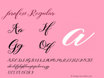 profesi Regular Version 1.000 Font Sample