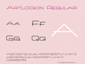 Artlookin Regular 1.0 Tue Jun 07 11:05:27 1994 Font Sample