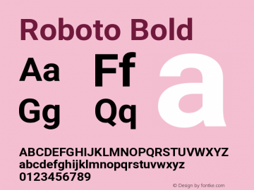 Roboto Bold Version 2.134 Font Sample