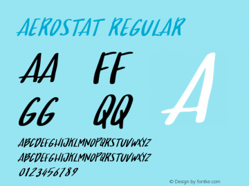 Aerostat Regular Version 1.000;PS 001.000;hotconv 1.0.88;makeotf.lib2.5.64775 Font Sample