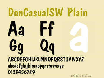 DonCasualSW Plain Rev. 003.000 Font Sample