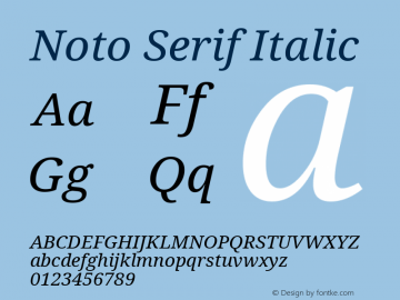 Noto Serif Italic Version 1.07 uh图片样张