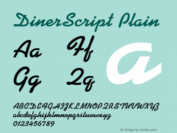 DinerScript Plain Rev. 003.000 Font Sample