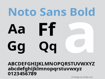 Noto Sans Bold Version 1.06 uh Font Sample
