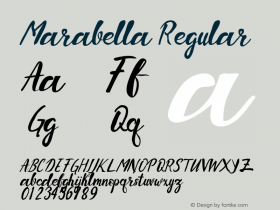 Marabella Regular Version 1.000 Font Sample