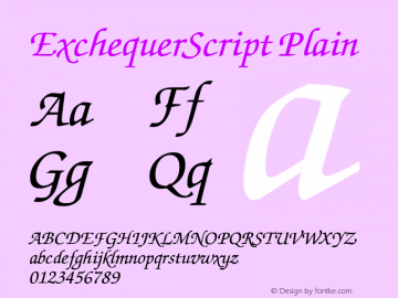 ExchequerScript Plain Rev. 003.000图片样张