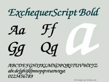 ExchequerScript Bold Rev. 003.000 Font Sample