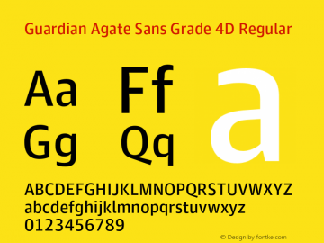 Guardian Agate Sans Grade 4D Regular Version 1.200; 2011 Font Sample