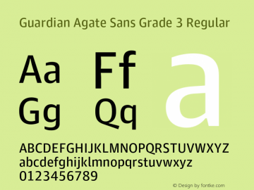 Guardian Agate Sans Grade 3 Regular Version 1.200; 2011 Font Sample