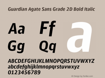 Guardian Agate Sans Grade 2D Bold Italic Version 1.200; 2011 Font Sample