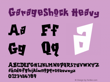 GarageShock Heavy Rev. 003.000 Font Sample