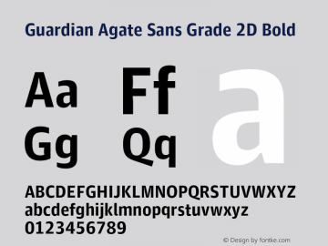 Guardian Agate Sans Grade 2D Bold Version 1.200; 2011 Font Sample